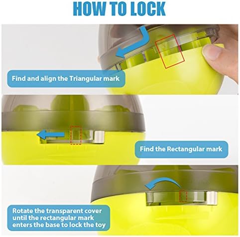 Lesfit Dog Food Ball, Pet Food Dispenser Toys IQ Treat Interactive Feeder Balls Smart Puzzle Toy for Dogs and Cats (Green)