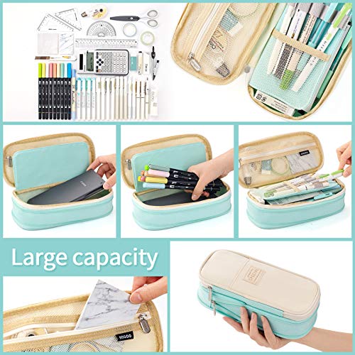 Easthill Big Capacity Pencil Pen Case Office College School Large Storage High Capacity Bag Pouch Holder Box Organizer Blue (Cyan) #TOP2