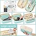 EASTHILL Big Capacity Pencil Pen Case Office College School Large Storage High Capacity Bag Pouch Holder Box Organizer Blue (Cyan)