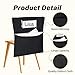 24 PCS Chair Pockets for Classroom, 20 x 17 Inch Large Chairback Storage Pockets for Classroom Students with Name Tag Classroom Organizer for Keeping School Table Organized Black