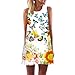 Produktbild verfügbaren Angebote,Kleider Ronamick Vintage Boho Frauen Sommer Sleeveless Strand Printed Short Mini Dress Rockabilly Kleid bunt cocktailkleider schulterfrei (weiß 5, 3XL)