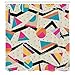 Ambesonne Indie Shower Curtain, Eighties Memphis Fashion Style Geometric Abstract Colorful Design Dots Funky, Cloth Fabric Bathroom Decor Set with Hooks, 69