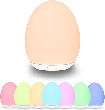ZCMLED Egg Night Light for Baby, Nursery Lamp with 8 Colors Changing ...