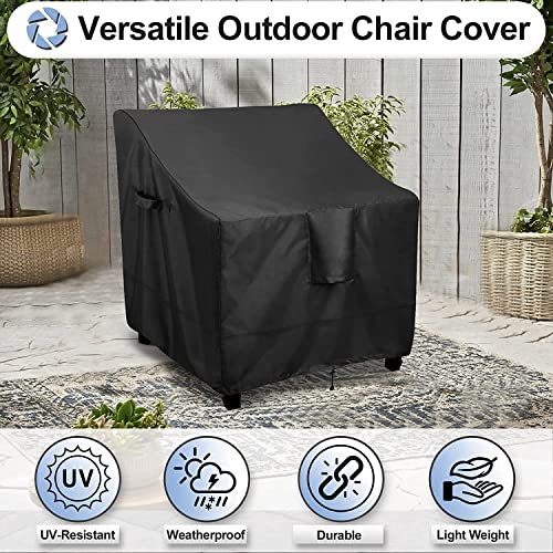 Outdoorlines Outdoor Waterproof Furniture Chair Cover - Uv-Resistant Patio Lawn Chair Covers For Outdoor Furniture Windproof Heavy Duty Chair Covering, 1 Pack, 33Wx34Dx31H Inches, Black #TOP3