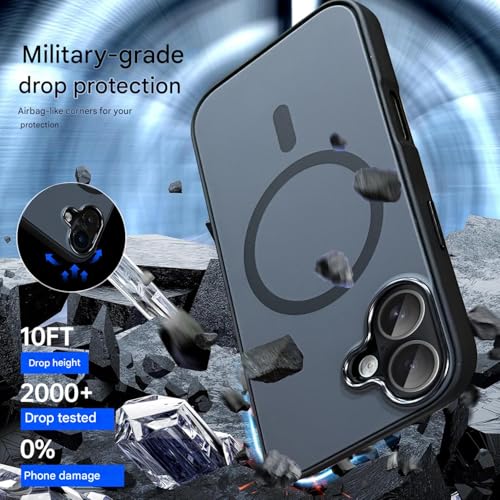 Image of Elzzi Magnetic for iPhone 17 Case (2025)(Compatible with MagSafe)(Military Grade Drop Protection) Matte Shockproof with Anti-Fingerprint Phone Cover, 6.3''|Black