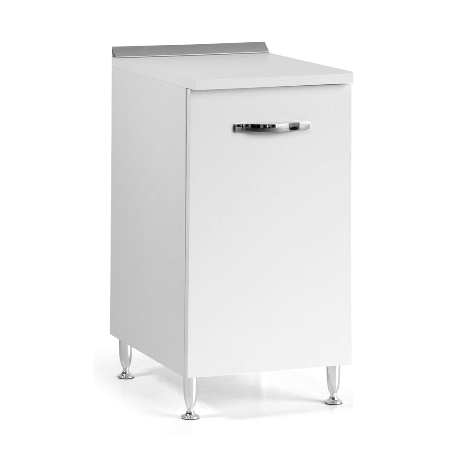 small Mobile Mobiletto Base Per Cucina Componibile Colore Bianco Frassinato (40x50x85)