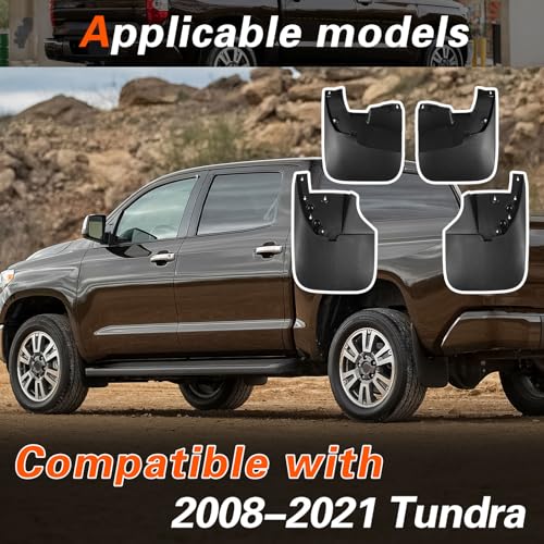 Image of Mud Flaps Compatible with for Toyota Tundra 2007-2021 Without Fender Flares Mud Guards for Trucks 4pcs Splash Guards Front & Rear Side