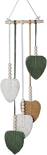 Shopdp Decoración para colgar en la pared de hojas tejidas a mano, tapiz colgante de macramé para decoración de apartamentos, dormitorio, sala de estar