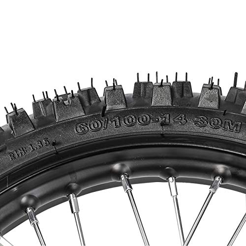 Wphmoto Front Tire 60/100-14 & Rear Tire 80/100-12 Disc Brake Wheel Rim With 12Mm Bearing For Pit Dirt Bike #TOP6