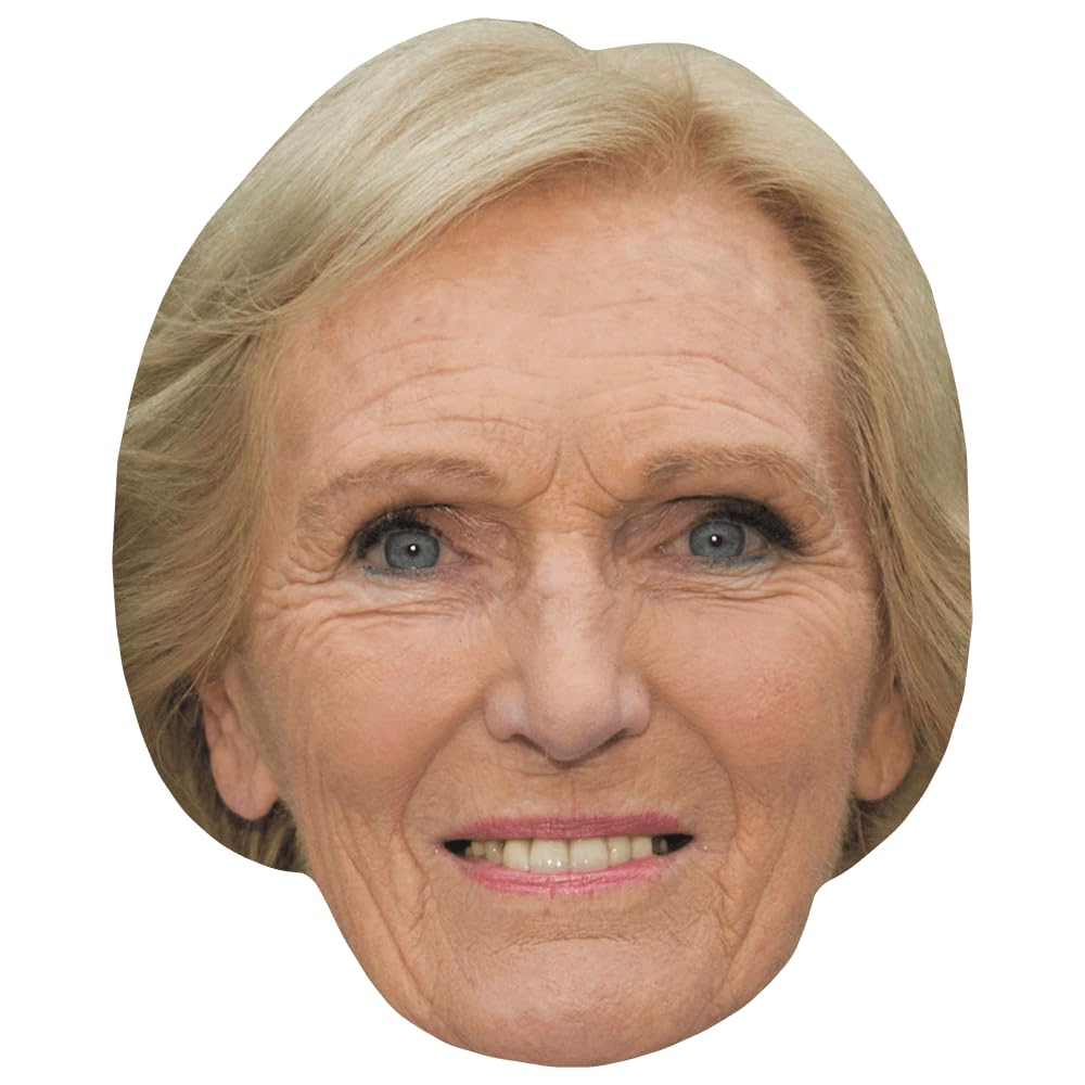 Mary Berry (Smile) Celebrity Mask, Flat Card Face, Fancy Dress Mask