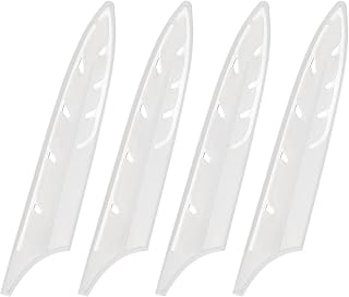 sourcing map 4 fundas para cuchillos, 13,7 x 2,5 cm, protectores de cuchillos, protector de cuchillas, funda universal para cuchillos para cocina doméstica, color blanco
