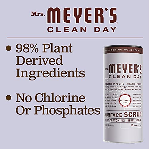 Mrs. Meyer's Multi-Surface Scrub, Non-Scratch Powder Cleaner, Removes Grime On Kitchen And Bathroom Surfaces, Lavender, 11 Oz #TOP4