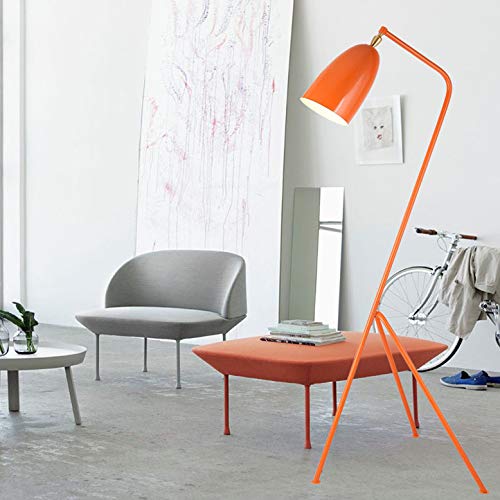 LITFAD Nordic Metal Macaroon Tripod Floor Lamp with Bell Shade Contemporary Bedside Nightstand Lamp Floor Light for Study Room Living Room Bedroom - Orange LITFAD Nordic Metal Macaroon Tripod Floor Lamp with Bell Shade Contemporary Bedside Nightstand Lamp Floor Light for Study Room Living Room Bedroom - Orange