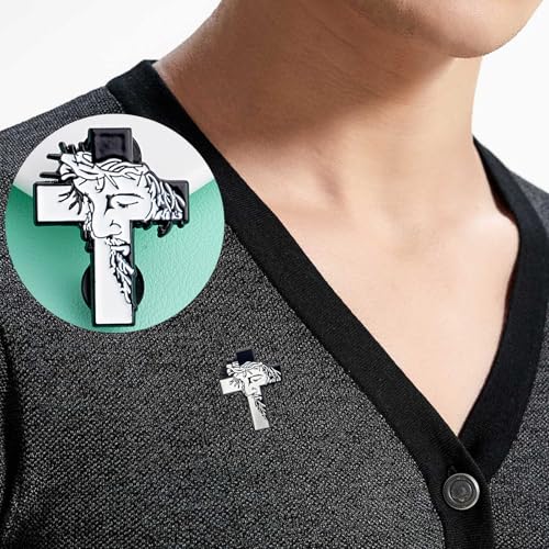 Image of 4PCS Jesus Pin,Christian Pins Enamel Lapel Pin,Jesus Pins for Backpacks Hat Jacket,Religious Belief Cross Lapel Brooch for Women Christmas Jewelry Bags Clothing Decoration