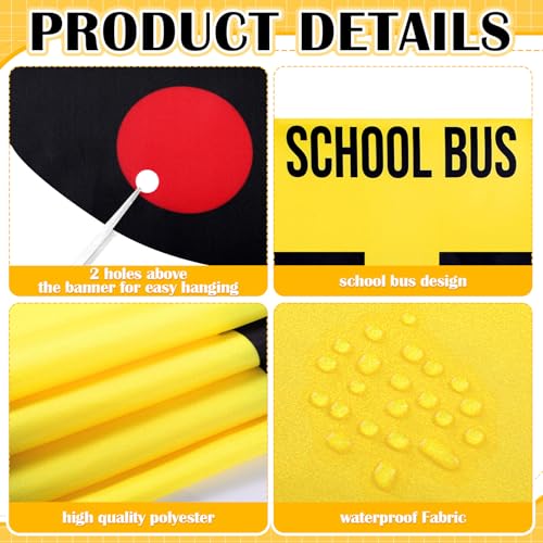 Oudain 2 Pcs Back to School Bus Decoration Set First Day of School Banner and Tablecloth Yellow Bus Tablecover and Backdrop for Boy Girl English Teacher Birthday Theme Party Favor(107.9 x 53.9 Inches) by Oudain - Used condition - Image 4