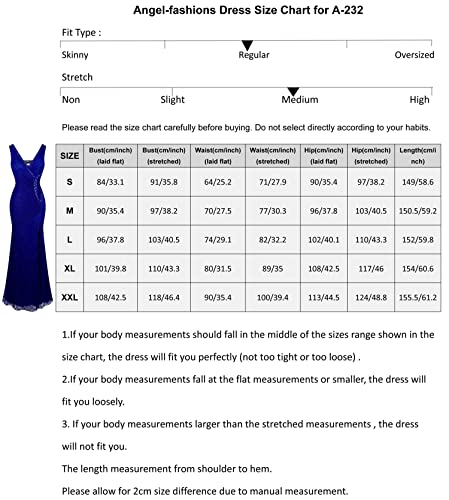 Angel-Fashions Women's V Neck Lace Split Ruffled Beading Sheath Dress X-Large Royal Blue #TOP3