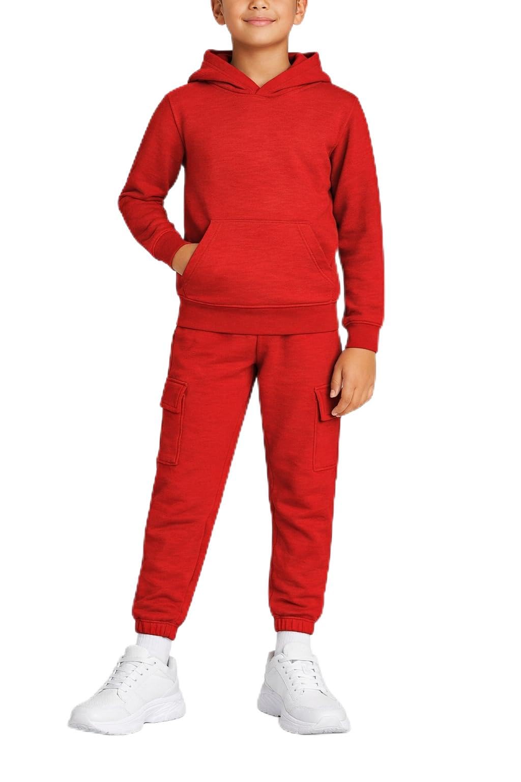 Boys 2-Piece Fleece Pullover Hoodie & Cargo Joggers (5-18)