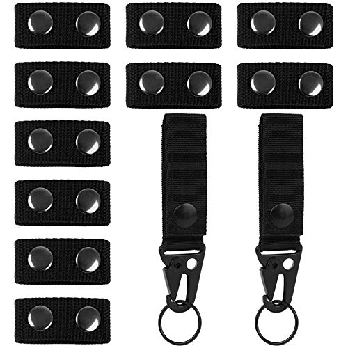 Chudian 12pcs Accesorios Cinturón Táctico, Cinturón Tactico Militar con Llavero Cinturon Cinturon de Policía para Deportes al Aire Libre（Negro）