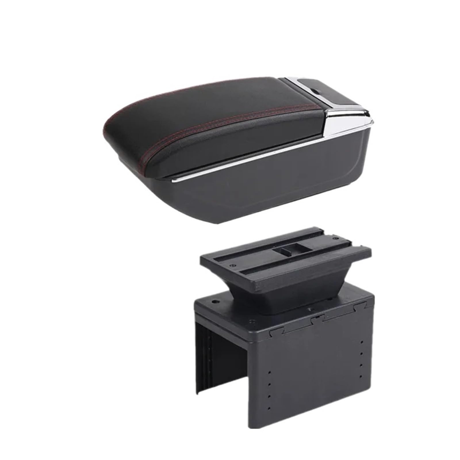 Umdjju B Red Line No Usb For Citroen For C3 Car Armrest Box Center Storage Interior Retrofit Accessories Car Centre Console Armrest Box(B Red Line No Usb)