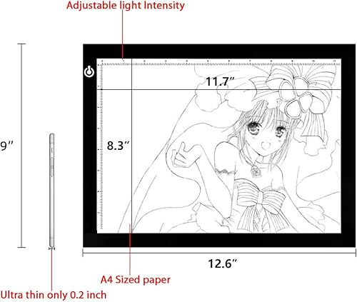 Miniatura 81 de LitEnergy Kit de almohadilla de luz LED de 9 x 12 pulgadas, tablero de luz alimentado por USB, caja de luz de brillo ajustable con 108 ranuras