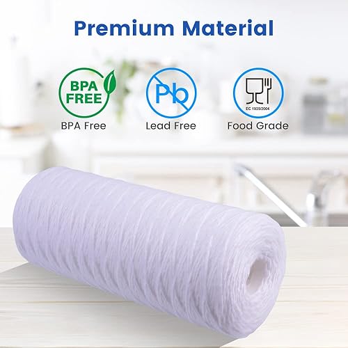 Miniatura 6 de Filtro de agua de repuesto para toda la casa de 10 x 4.5 pulgadas para agua de pozo, cartucho de filtro de sedimentos, filtros de agua para casa