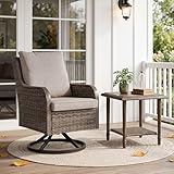 Huasperozi 2 Pieces Patio Furniture Sets-Swivel Patio Chairs with High Back Cushions and Wicker Outdoor Side...
