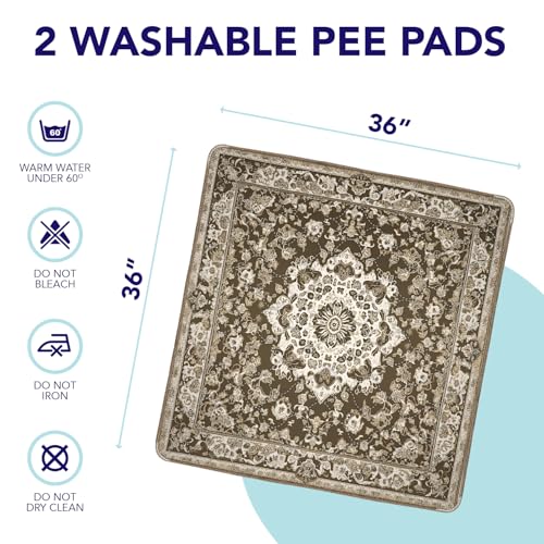 Image of PUPIBOO Washable Pee Pads for Dogs and Cats - Super Absorbent Reusable Puppy Training Pads - 100% Waterproof, Leak-Proof & Non-Slip Whelping Pads for Pet Housebreaking