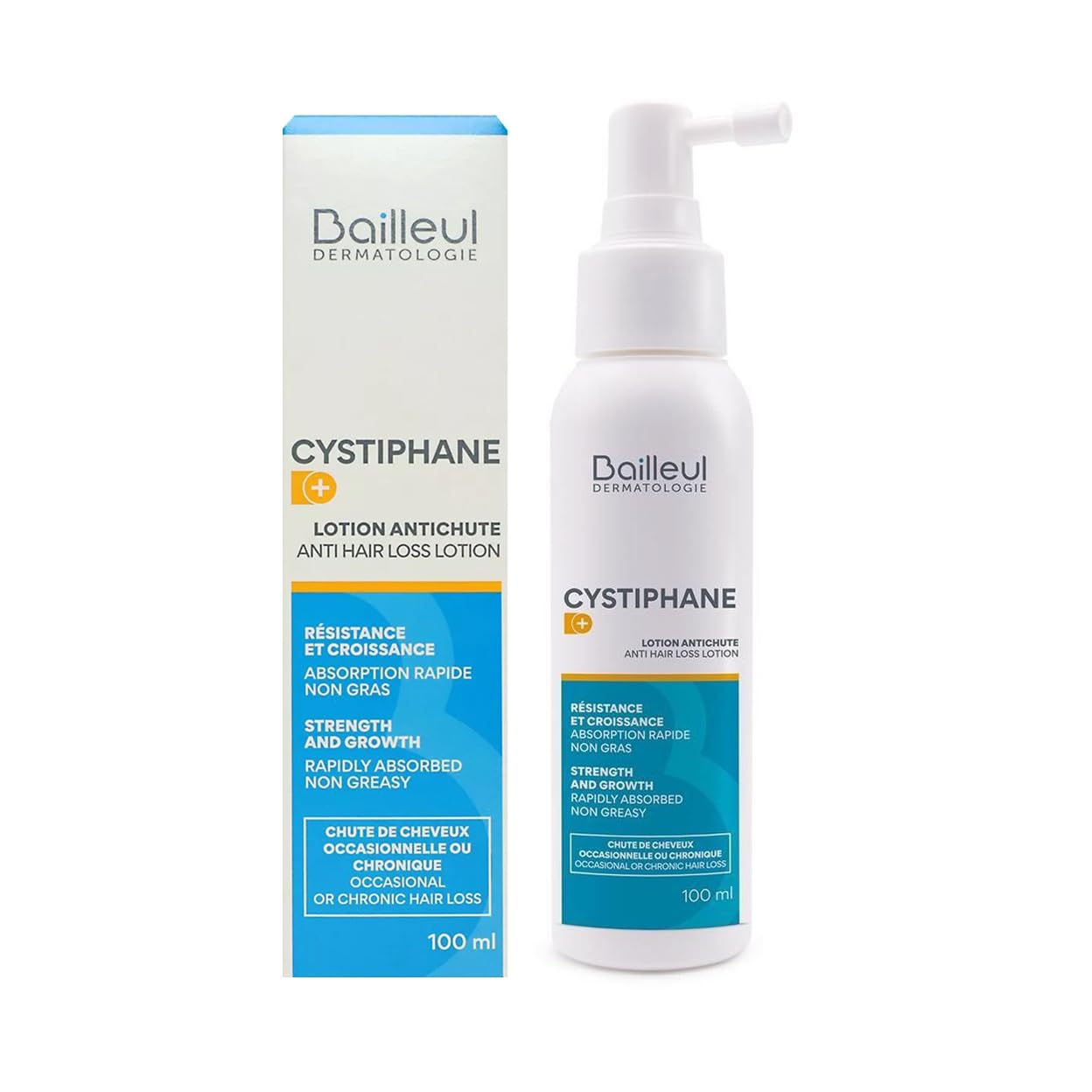 Bailleul | Zestaw do utraty włosów i paznokci, Cystiphane Fort Food Supplement Box lub 120 tabletek + Cystiphane+ balsam przeciw wypadaniu włosów, 100 ml
