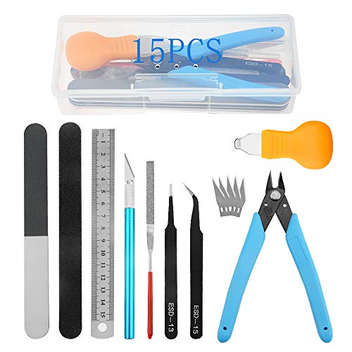 Bigstone 15 Pcs Gundam Model Tools Kit Hobby Building Tools Set For Cars, Airplanes, Buildings, Gundam, Robots Models Building Repairing And Fixing Ext. #TOP16