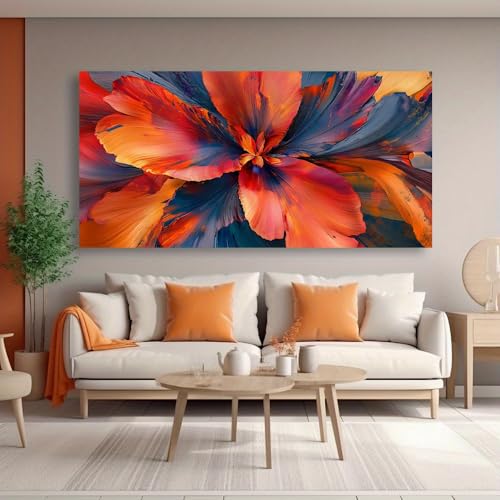 Tableau abstrait moderne imprimé de fleurs colorées pour illuminer la décoration de votre salon