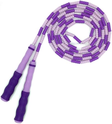 Cuerda de saltar púrpura con cuentas segmento ligero cable saltar cuerda para hombres mujeres fitness entrenamiento forma ejercicio