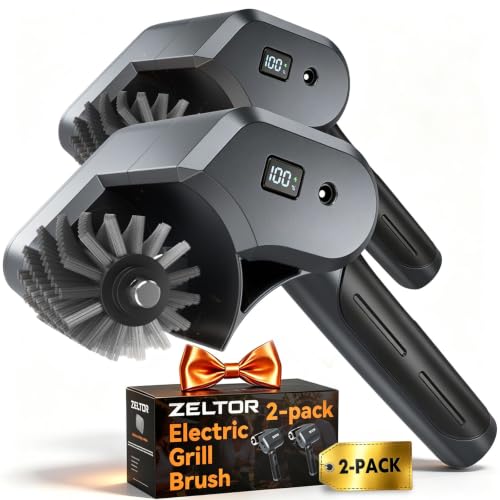 Image of Electric Grill Brush, 2 Pack Cordless BBQ Giddy Up Grill Cleaner | 400 RPM，12V Cordless，1500mAh Battery, 66mm Grill Grate Cleaner for Outdoor Barbecue, Patio, Camping, Backyard