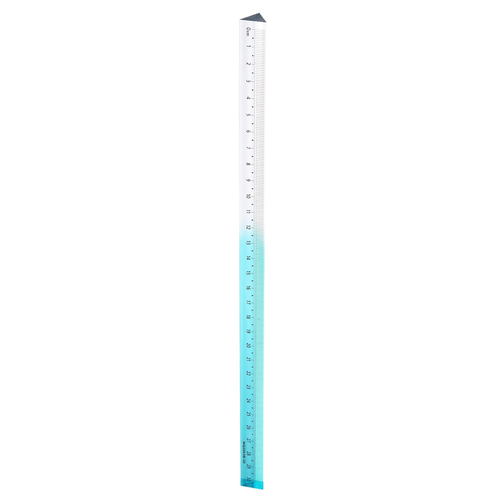 sourcing map Acrylic Clear Straight Rulers 30cm Metric Transparent Gradient Three-Dimensional Plastic Ruler Square Cube Measuring Tool for Classroom Office Home, Sky Blue