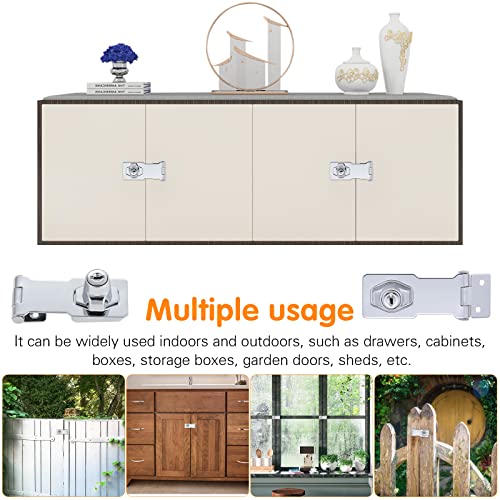 Gueenky 4 Pezzi Lucchetto Hasp in Acciaio Inox, 3