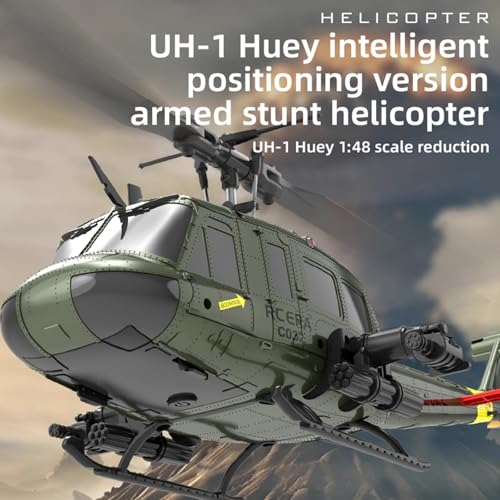 YGWXYYZJ C032 UH-1 Huey Remote Control Helicopter 1/48 Scale Green - Image 2
