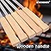 17-Inch 12 Pack Long Flat BBQ Skewers, HONSHEN Brazilian-style Stainless Steel 3/8 Inch Wide Blade with hardwood Handle barbecue skewers for Grilling Meat,Chicken,Shrimp,Vegetables-Set of 12