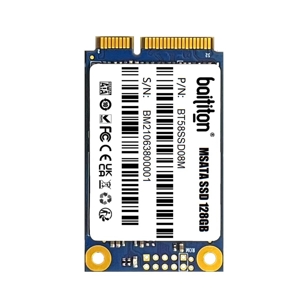 128GB mSATA III interne SSD Festplatte | Kompakte mSATA III SSD für Laptops, geräuschlos & stoßfest. Schneller Boot, mechanikfrei, stromsparend, einfache Plug&Play.