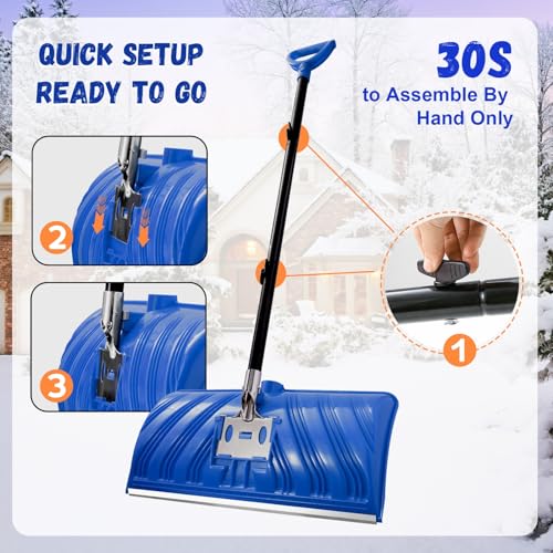 YEITSNOW Heavy Duty Snow Pusher with Detachable Ice Chipper 2-in-1 Efficient Snow & Ice Removal Tool for Driveway Path Pavement Sidewalk Footway by yeitsnow - Image 5
