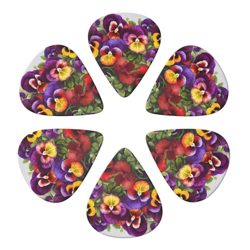 ギターピック ピック6個パック オーガナイザー付き 収納ボックス パンジー パーフェクション ベースピック エレクトリックウクレレピック用 アコースティックギター用 0.96mm