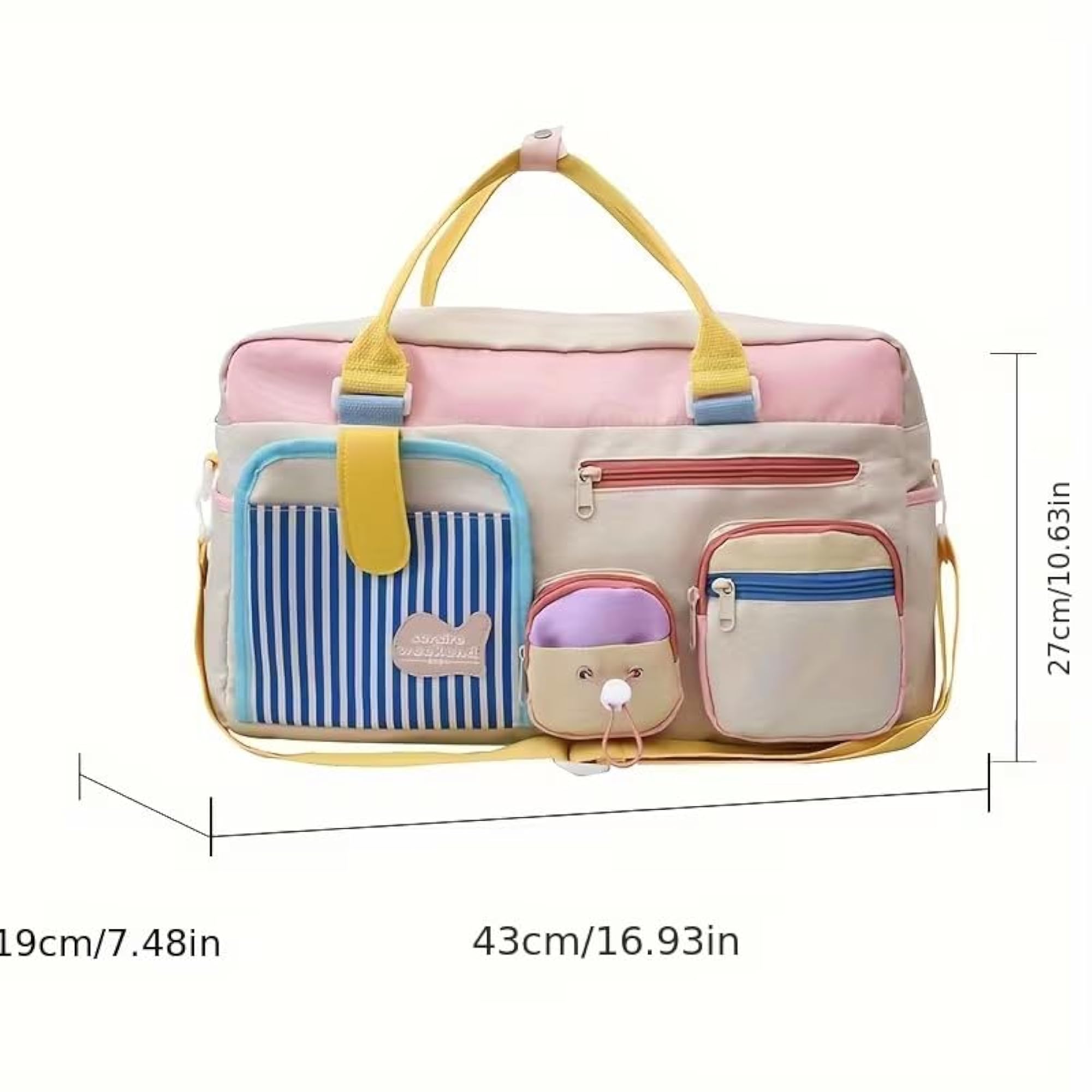 Women's Lightweight Nylon Duffle Bag with Wet Pocket & Shoe Compartment