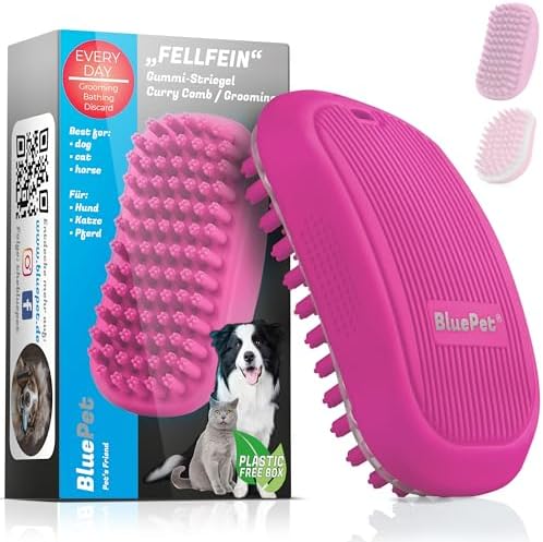 BluePet Cepillo de baño con barra de goma para perros y gatos de ...