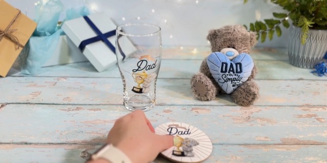 Me To You Tatty Teddy Father's Day Bear Holding 'No.1 Daddy' Rosette - Official Collection FP701019, Grey, Blue, Navy Blue