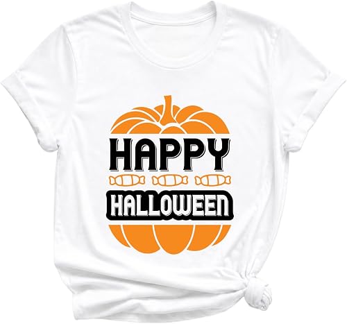 Funny Halloween Shirt for Women Men, Humorous Spooky Graphic T Shirt, Casual Fal