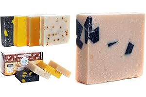 360 FEEL Men's Handmade Soap- Patchouli & Pine Tar with Charcoal, Sea...