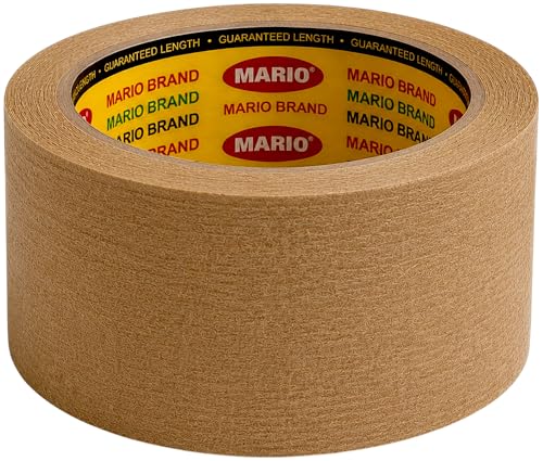 Image of Mario Brown Masking Tape - 20 Meter Length, 48mm Width - Heavy Duty Masking Tape for Industrial, Wall Painting & Protection - Pack of 1 Roll