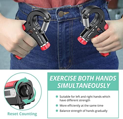 VINTEAM Wrist Strengthener, Hand Grips Strengthener with 5-60KG Adjustable Resistance Forearm Strengthener, Finger Strengthenerfor Hand Exercise