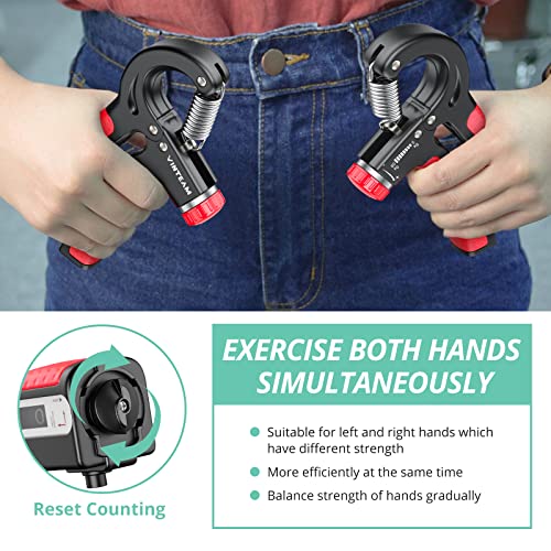 VINTEAM Fortalecedor para exercitador de mão, 6 peças, treinador de força de aderência com 5 a 60 kg