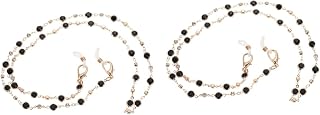 2 Pçs Brincos De Corrente Pendurados Com Contas Bandana Guardanapos Cordão Para Homens Retentor De Óculos Corrente De Rosto Cordão De Óculos Alça De Corrente Óculos De Metal