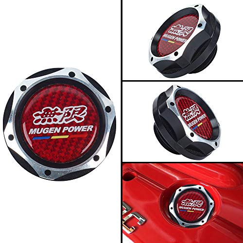 RED CARBON MUGEN Racing BLACK Engine Oil Filler Cap Oil Tank Cover Aluminium