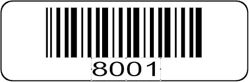Miniatura 9 de 1000 etiquetas numeradas, 0001 a 1000 rollos de códigos de barras serie preimpresos, calcomanías secuenciales de código de barras de 1-12 x 12